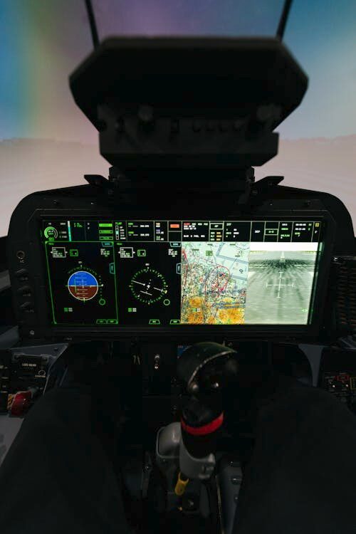 A digital aircraft cockpit training simulation