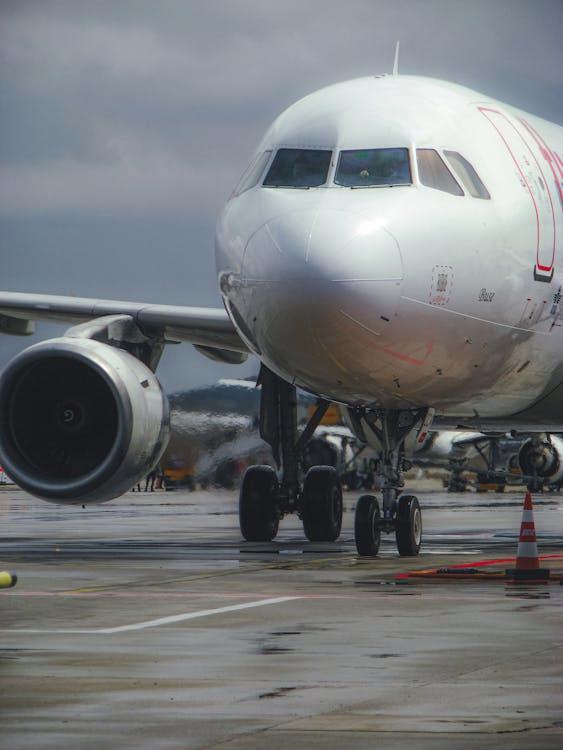 Commercial jet on runway