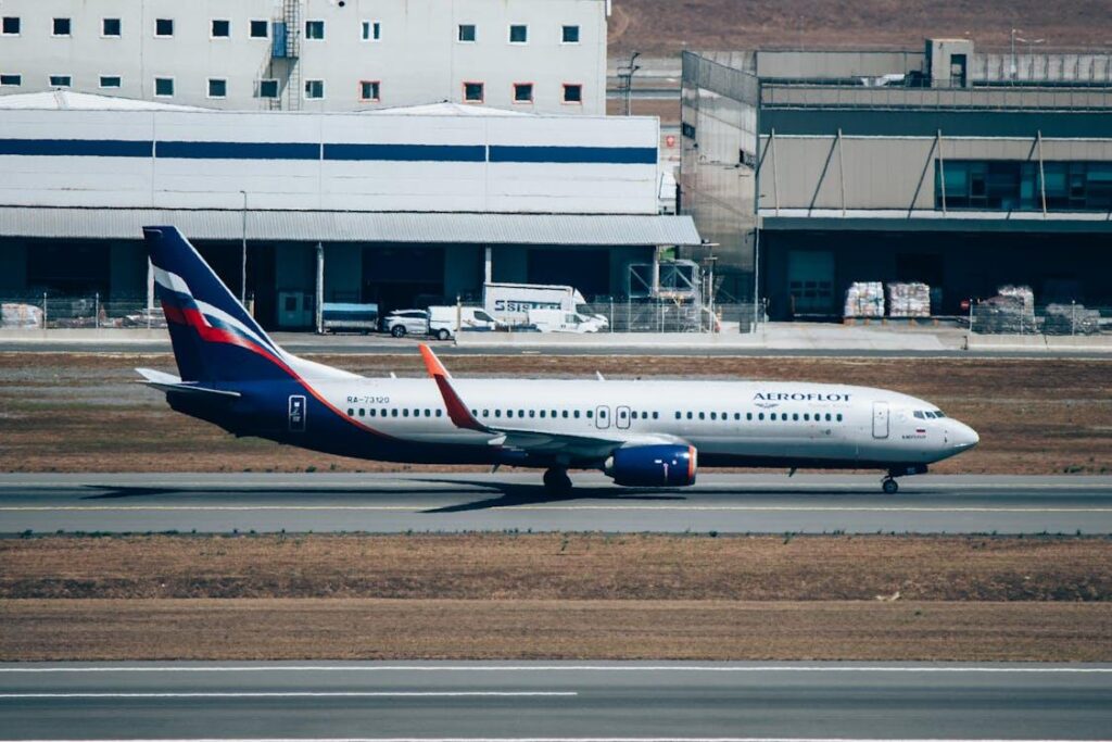 Boeing 737 on runway