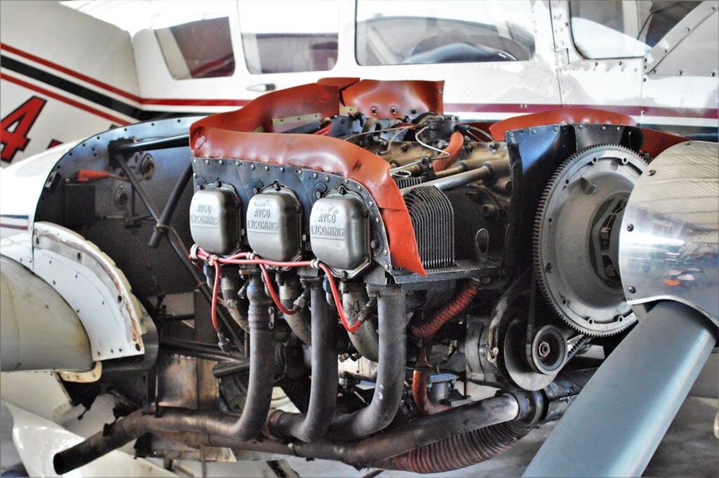 aircraft components in workshop